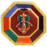Terra-cotta Wall Hanging with Ganesh Statue on a Plate