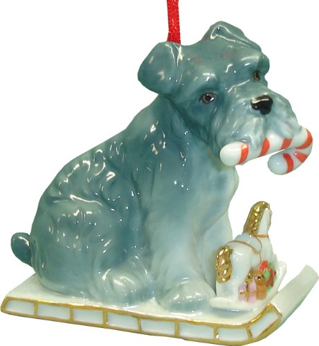 Cute Christmas Holiday Schnauzer Dog Ornament Statue Figurine Figure Cute Christmas Holiday Schnauzer Dog Ornament Statue Figurine Figure