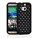 Fosmon HYBO-SD Diamond Star Design Hybrid Case for HTC One (M8) 2014 - Retail Packaging (Black)