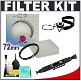 B+W Digital 72mm UV Haze MRC Lens Filter + Accessory Kit for Canon, Nikon, Sony, Olympus & Pentax Lenses