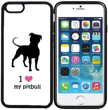 iPhone 6 (4.7 inch display) Designer Black Case - I Love My Pitbull Dog