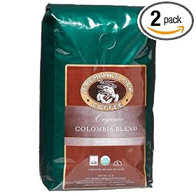 Jeremiah's Pick Coffee Co. Organic Colombia Blend, Whole Beans, 32-Ounce Bag (Pack of 2)