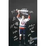 Steiner Sports NHL New York Islanders Dennis Potvin with Stanley Cup in the Dark 15 Signature 20x32 Photo