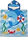 Kreative Kids Dolphin 100% Cotton Poncho Style Hooded Bath & Beach Towel with Colorful Double Sized Design