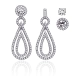 14K White Gold 1 ct. Diamond Detachable Teardrop Earring Jackets