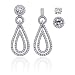Jewelry : 14K White Gold 1 ct. Diamond Detachable Teardrop Earring Jackets