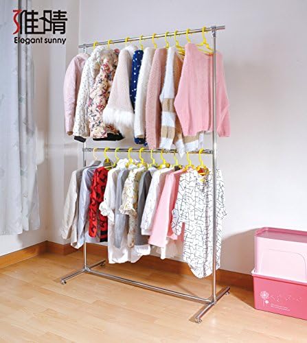 Partly stainless steel single rod racks floor interior balcony double hangers are moving drying rack clothing