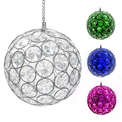 Sorbus solar hanging crystal ball light - outdoor led g…