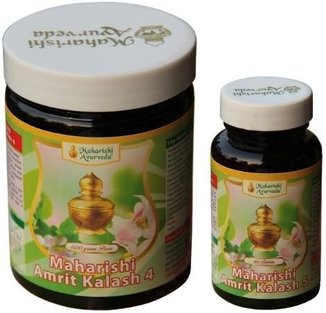MAHARISHI AMRIT KALASH MAK 4 &amp; 5 Combo Pak - Herbal Fruit Concentrate 600g + Ambrosia 500mg 60 Tablets -- Expedited International Delivery by USPS / FedEx by MAHARISHI