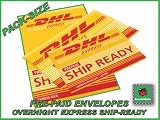 50 DHL PACK-SIZE PRE-PAID ShipReady OVERNIGHT ENVELOPES-PREPAID