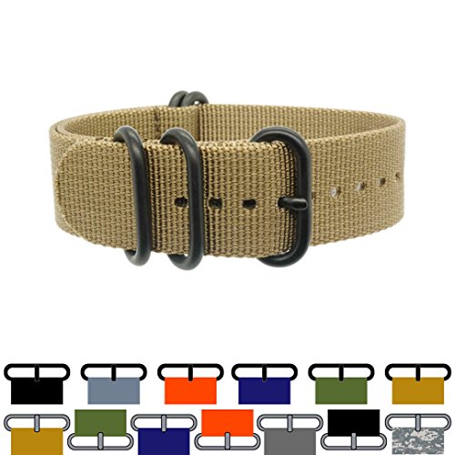 PerFit ZULU4 Ballistic Nylon Watch Strap + Spring Bars, Field Ready/Fashion Forward, Choose Color/Size(18mm,20mm,22mm,24mm,26mm)