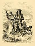 1875 Wood Engraving Flute Child Dog Pet Indigenous People Peru Costume Landscape - Original Engraving