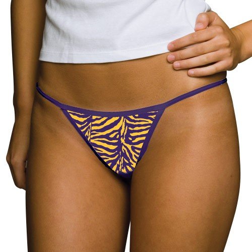 LSU Tigers Ladies Purple Tiger Thong (X-Small)