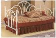 BEAUTIFUL IVORY FAN HIGH BACK DAYBED W. FILIGREE KNOBS