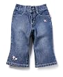 Sweet and Soft Baby Blue Jeans Capri Cut-Flower, 6 months