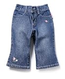 Sweet and Soft Baby Blue Jeans Capri Cut-Flower, 12 months