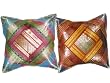 2 Sky Blue Maroon Sari Zari Borders Toss Pillow Cushion Covers 16"