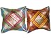 2 Sky Blue Maroon Sari Zari Borders Toss Pillow Cushion Covers 16"