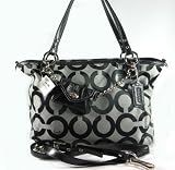 NEW AUTHENTIC COACH OP ART CHARM CONVERTIBLE SHOULDER TOTE HANDBAG 14841