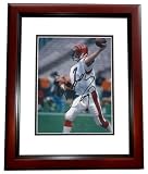 Boomer Esiason Autographed/Hand Signed Cincinnati Bengals 8x10 Photo MAHOGANY CUSTOM FRAME