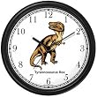 Tyrannosaurus Rex - T Rex - Full Body Dinosaur Animal Wall Clock by WatchBuddy Timepieces (Black Frame)