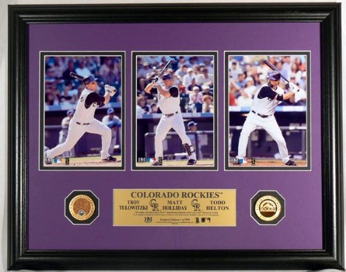 Buy Colorado Rockies TRIO (Tulowitzki, Holliday, Helton) Gold & Infield Dirt Coin Photo Mint by No manufacturer