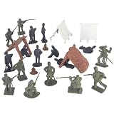 50 Piece Civil War Union Camp Playset with Tents, Lean-to's, camp fires, Union and Confederate Plastic Army Men 1/32nd 54mm FiguresIMAGE