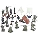 50 Piece Civil War Union Camp Playset with Tents, Lean-to's, camp fires, Union and Confederate Plastic Army Men 1/32nd 54mm Figures_s-1