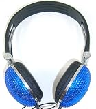 Blue Crystal Rhinestone Bling Dj Over-ear Headphones