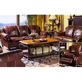 Princeton Tri Color Leather Living Room Set