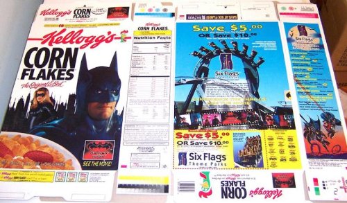  Collectible Batman 1997 Unused Corn Flakes Cereal Box Unused Factory Flat Rrr22
