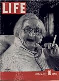 Centenarian Smoking Cigarette, 1937 LIFE Magazine Cover, A0054A *** THIS IS A COVER ONLY / NOT A MAGAZINE ***