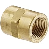 Dixon Valve BA3F3F Brass Fitting, Hex Coupling, 3/8" NPTF Female x 3/8" NPTF Female