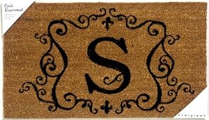 Evergreen 2RM019 Monogram Door Mat, Coir Insert, Letter S, 16-Inches x 28-Inches