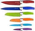 Chef Essential 6 Piece Knife Set With Matching Sheaths, Multicolor