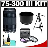 Canon EF 75-300mm f/4-5.6 III Zoom Lens + 3 UV/FLD/CPL Filters & Lens Hood  ....