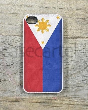 Grunge 3 Stars & Sun Philippine Flag Phone Case For iPhone 4 / 4S (White)
