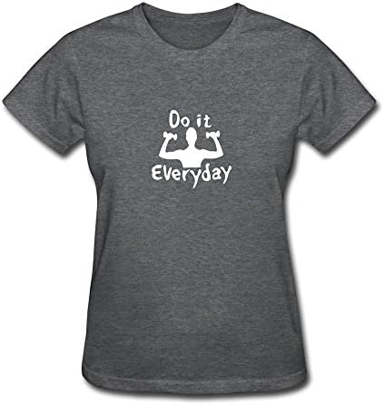 CHANGQING Dumbelle Exercise Do It Everyday Tshirts For Womens XXL DeepHeather