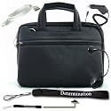Kindle DX Black Carrying Bag Pouch Case with Shoulder Strap + USB Data Cable + Black Car Charger + Black E-Reader Light + Determination Strap (Combo)