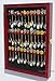 36 Tea Spoon Souvenir Spoon Display Case Holder Wall Cabinet, UV Protection. Lockable (Cherry Finish)