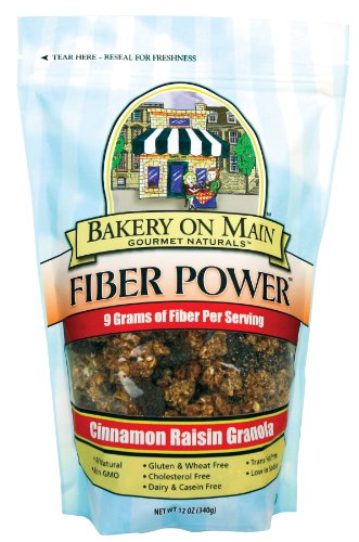 Bakery On Main Fiber Power Gluten Free Granola, Cinnamon Raisin, 12-Ounce (Pack of 3)