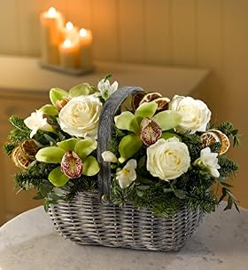 Orchid Christmas Flower Basket