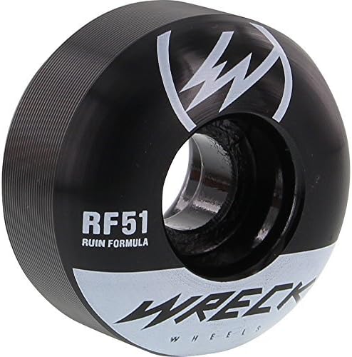 Wreck W1 51mm 101a White/Black Skateboard Wheels (Set of 4) by Wreck Wheels