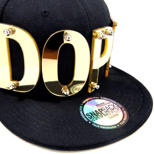 Men's 3D Letter "Dope" Gold Rivets Bolt Hip Hip Adjustable Snapback Cap