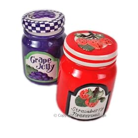 2 Country Jelly and Jam Jars by American Chateau