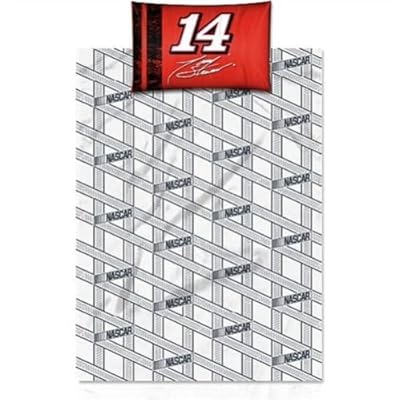 NASCAR Tony Stewart 14 Bedding Pillowcase and Sheet Set - Twin Size - Multi