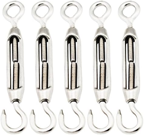 5PCS--M4 New Stainless Steel 304 Hook & Eye Turnbuckle Wire Rope Tension