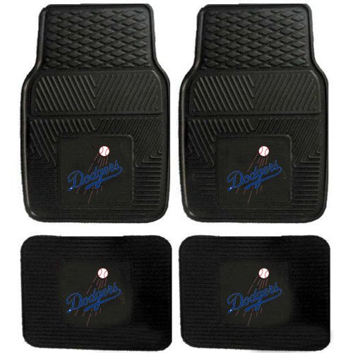 NFL Los Angeles Dodgers Car Floor Mats Heavy Duty 4-Piece Vinyl - Front and Rear