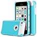 ULAK iPhone 5C Case, Slim Lightweight 2in1 iPhone 5C Cases Hybrid with Soft Rugged TPU Inner Skin and Hard PC Anti Scratches Protective Cover for Apple iPhone 5C -Aqua Blue+White