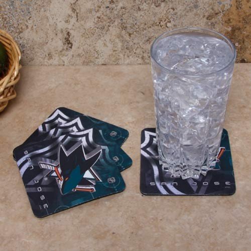 San Jose Sharks 4-Pack Sublimated Logo Neoprene Coaster Set
